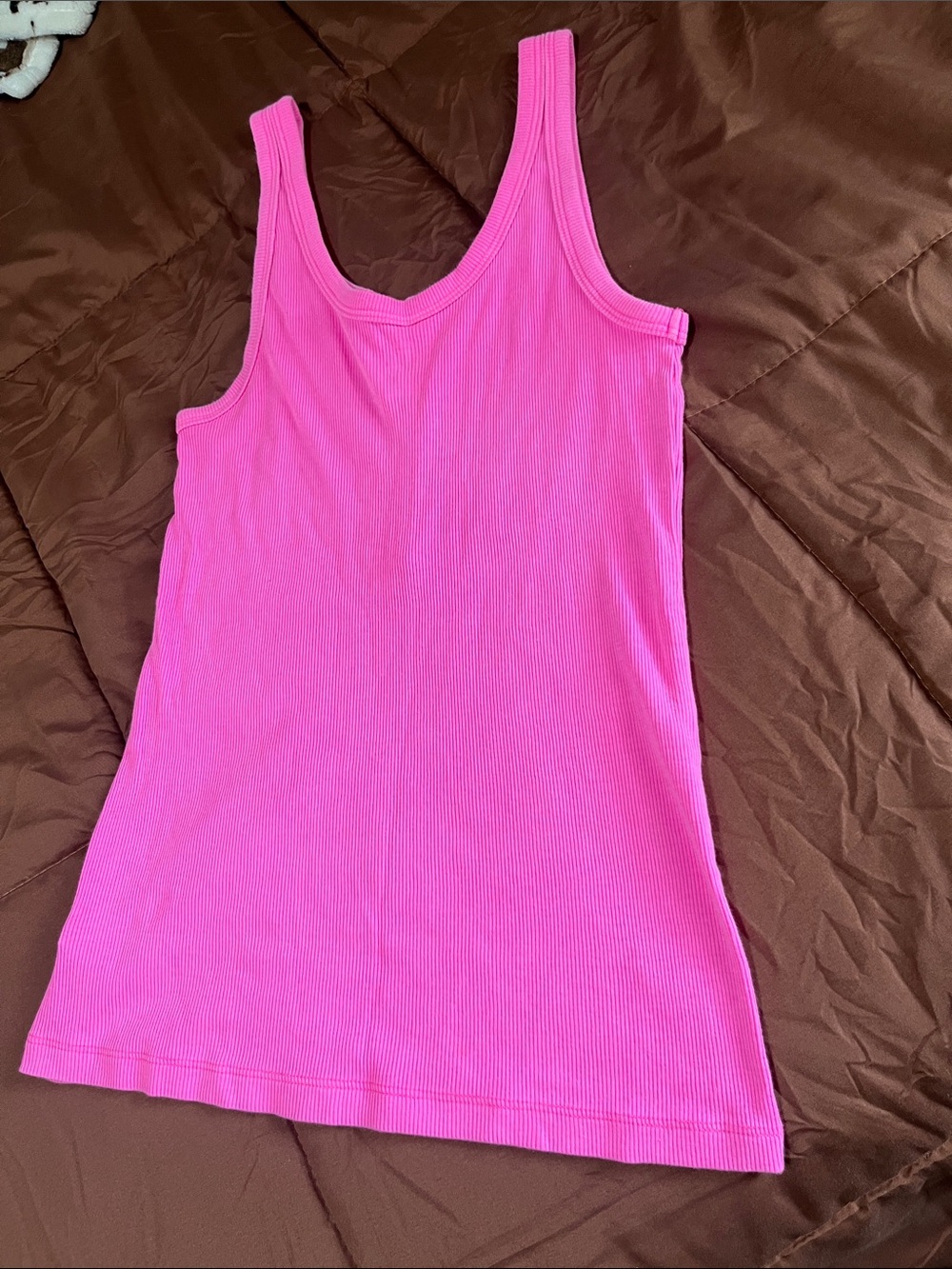 aerie Hot Pink Ribbed Button-Front Tank - Picture 4 of 4
